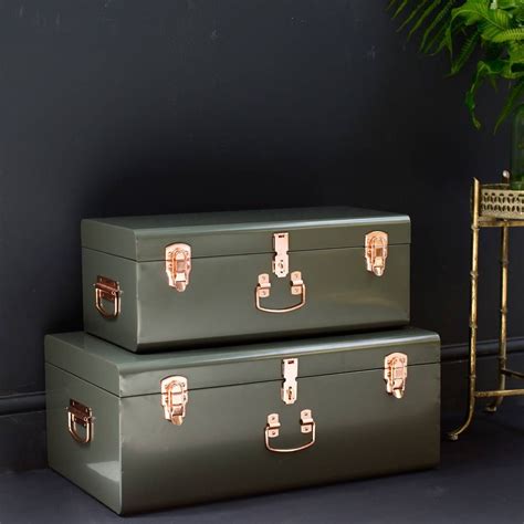 metal trunk storage boxes